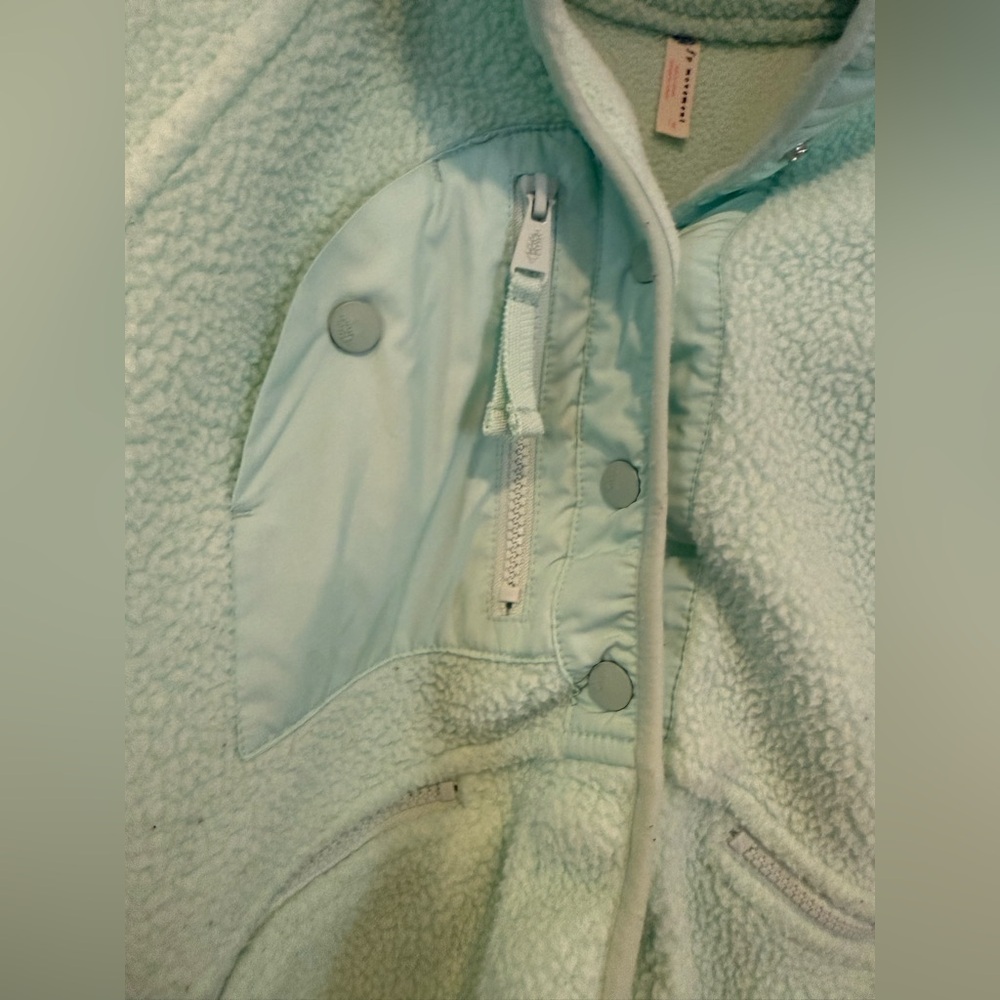 Free People FP Movement Hit The Slopes Fleece Jacket $148 Pistachio Mint size - Picture 12 of 16